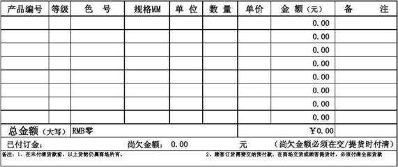 销售单模板